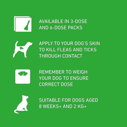FRONTLINE Plus Flea & Tick Treatment for Small Dogs (2–10 kg) – 6 Pipettes